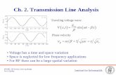 Ch. 2. Transmission Line Analysis · Transmission line representation • Detailed analysis is based on differential section • Analysis applies to many types of transmission lines