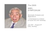 The 2005 Abel Symposium - Abel Prize · The 2005 ABEL SYMPOSIUM Stochastic Analysis and Applications - A Symposium in Honor of Kiyosi Itô’s 90th Birthday July 29 th–Augus 4t