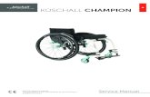 KÜSCHALL CHAMPION - Invacare · 5 KÜSCHALL CHAMPION Küschall AG, Switzerland 2016-10 Service Manual Tightening and loosening if there is no nut If an Allen screw is directly screwed