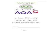 A-Level Chemistry Summer Learning (Triple Science Version)isaacnewtonacademy.org/sites/default/files/Chemistry Triple Science Summer...Introduction to organic chemistry Alkanes Halogenoalkanes