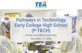 Pathways in Technology Early College High School (P-TECH) 22 - PTECH 11.27.18.pdf · Pathways in Technology Early College High School -P-TECH • Up to 6 years to graduate with a