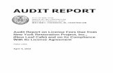 Audit Report on License Fees Due from New York Restoration ... · Project is to pay the City license fees to operate a restaurant and catering facility in Fort Tryon Park. The results