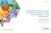 ECHA-EFSA Position Paper on “EU Chemicals Strategy, One ... · ECHA-EFSA Position Paper on “EU Chemicals Strategy, One substance –One assessment” Guilhem de Seze Head of Department