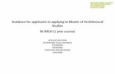 Guidance for applicants to applying to Master of ... · PORTFOLIO FOR INTERVIEW . OUTCOME . When applying for a Master in Architectural Studies you have the option to choose a specific