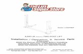 9,000 LB TWO POST LIFT · For installation & service part reference SAVE this MANUAL and ALL INSTRUCTIONS Part Number: M-LSS-209-BP Issue 001 Effective: April, 2013 TOTAL AUTOMOTIVE