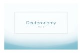 Deuteronomy - studiesinthebook.com€¦ · Overview: Deuteronomy – means “second law” Author: Moses/God (31:24-26) It has 34 chapters, 959 verses, and 28,352 words *There is