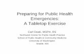 Preparing for Public Health Emergencies: A Tabletop Exercise What is a Public Health Tabletop Exercise?
