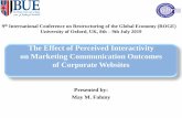The Effect of Perceived Interactivity on Marketing ... · Co -creation Advertising H 2 Attitude towards the Brand ... Future Research Outline. 16 Research Methodology Experimental