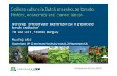 Soilless culture in Dutch greenhouse tomato; History ... · Soilless culture in Dutch greenhouse tomato; History, economics and current issues Workshop "Efficient water and fertilizer