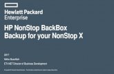 HP NonStop BackBox Backup for your NonStop X · Deduplication appliances – HPE StoreOnce, EMC Data Domain, Quantum, – Using CIFS interface • Takes advantages of deduplication.