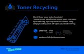Toner Recycling - Yale University · Toner Recycling O˜ce o˚ Sustainability  Don’t throw away toxic chemicals! You can easily recycle your empty toner cartridges