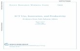 ICT Use, Innovation, and Productivity - World Bank · 2016-10-19 · firm-level use of ICT. The results of the estimates suggest that ICT use is an important and robust enabler of