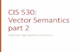 CIS 530: Vector Semantics part 2 · 2020-05-29 · Sparse versus dense vectors Why dense vectors? Short vectors may be easier to use as features in machine learning (fewer weights