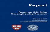 Forum on U.S. Solar Geoengineering Research€¦ · 24.03.2017  · 1779 Massachusetts Ave NW, Washington, DC 20036 Forum on U.S. Solar Geoengineering Research. This document was