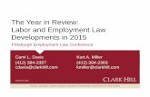 The Year in Review: Labor and Employment Law Developments ... · Developments in 2015 Pittsburgh Employment Law Conference Cami L. Davis Kurt A. Miller (412) 394-2357 (412) 394-2363