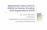 2008 Nutritional Value of U.S. DDGS for Swine, …...Nutritional Value of U SNutritional Value of U.S. DDGS in Swine, Poultry, and Aquaculture Diets Dr. Jerry Shurson Professor Department