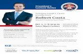 Oct. 1, 7-8:30 p.m. - California State University, Fresno · Oct. 1, 7-8:30 p.m. Political journalist Robert Costa returns to the President’s Lecture Series at Fresno State on Oct.