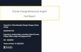 Climate Change Behavioural Insights Final Report · Prepared for: Chitra Nadarajah, Strategic Manager, Climate Change Department: ETE