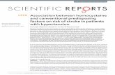 Association between homocysteine and conventional ... · SCientifiC REPORtS | (2018) 8:3900 DOI:.s---1 Association between homocysteine and conventional predisposing factors on risk