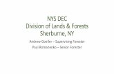 NYS DEC Division of Lands & Forests Sherburne, NY · 6 Watertown Rachel Hillegas Forester 1 (315) 785 -2613 rachel.hillegas@dec.ny.gov 6 Watertown James Canevari For Tech 2 (315)