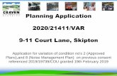 Planning Application 2020/21411/VAR 9-11 Court Lane, Skipton · 2 days ago · Planning Application 2020/21411/VAR 9-11 Court Lane, Skipton Application for variation of condition