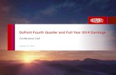 DuPont Fourth Quarter and Full Year 2014 Earnings-Extincion-de-Incendios/... · 2018-07-05 · DuPont Fourth Quarter and Full Year 2014 Earnings . 1 ... GAAP are also included with