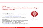 China. Rise and fall of a taxonomy: should we keep calling ... · Agility Logistics Emerging Market Index 2016 - surveyed 1,200 supply chain and logistics executives worldwide (2016