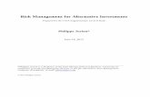 Risk Management for Alternative Investments · Prepared for the CAIA Supplementary Level II Book Philippe Jorion* June 18, 2012 *Philippe Jorion is a Professor at the Paul Merage