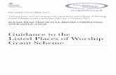 Guidance to the Listed Places of Worship Grant Scheme · 2015-04-20 · worship, including plumbing and electrical works, works to kitchens and toilet ﬁttings, certain ﬂoor coverings