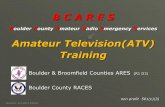 Amateur Television(ATV) Training · ATV is the transmission of Video and Audio signals over any of the frequencies allocated to Amateurs. Various transmission standards are available,