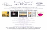 Encore Award 2020 The Shortlist...Encore Award 2020 The Shortlist The winner will be announced on Thursday 25 June 2020 and introducing £500 prizes for the four shortlisted authors