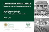 THE PAKISTAN BUSINESS COUNCIL€¦ · available with the FBR. From the formal sector the FBR portal is constantly updated with Income tax & sales tax withholding data. The FBR needs
