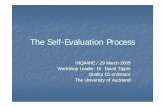 The SelfThe Self-Evaluation ProcessEvaluation Process...The selfThe self-evaluation processevaluation process – Some external quality agency views (2) Australian Universities Quality
