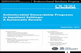 Antimicrobial Stewardship Programs in Inpatient Settings ...€¦ · Antimicrobial Stewardship Programs in Inpatient Settings: ... ESP Centers generate evidence syntheses on important