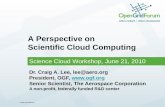 A Perspective on Scientific Cloud Computing€¦ · A Perspective on Scientific Cloud Computing Science Cloud Workshop, June 21, 2010 Dr. Craig A. Lee, lee@aero.org President, OGF,