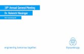 Dr. Heinrich Hiesinger€¦ · Customers & markets People success Change management Strong Industrial More & Better, ... Digital Labs in Germany . 22 th| January 19 , 2018 | 19th