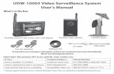 UDW-10003 Video Surveillance System User’s Manual · This equipment is NOT waterproof. DO NOT expose it to rain or moisture. DO NOT immerse any part of the product in water. Do