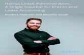 Nakisa Lease Administration: A Single Solution for …...Nakisa Lease Administration is a purpose built end-to-end lease accounting and administration solution that provides access
