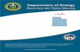 Department of Energy...Department of Energy Recovery Act State Memos Utah For questions about DOE’s Recovery Act activities, please contact the DOE Recovery Act Clearinghouse: 1-888-DOE-RCVY