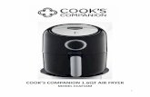 COOK’S COMPANION 1.6QT AIR FRYER · • Frozen foods, such as fries, chicken nuggets and ﬁsh scks can be prepared by following the cooking chart on page 11. • Snacks that can