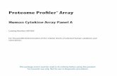 Proteome Profiler Human Cytokine Array Panel A · 2015-06-26 · Human Cytokine Array Panel A Proteome Profiler TM Array This package insert must be read in its entirety before using