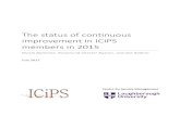 The status of continuous improvement in ICiPS members in 2015 · The continuous improvement strategy (CSP CI strategy) was developed by the manager of the service improvement team