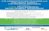 Are invited to a FREE PROFESSIONAL DEVELOPMENT WORKSHOP€¦ · FREE PROFESSIONAL DEVELOPMENT WORKSHOP Come for an enriching day of professional development and networking! Workshops