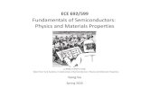 Fundamentals of Semiconductors: Physics and Materials ...ggu1/files/ECE692SemicondFundm_01... · Fundamentals of Semiconductors: ... world applications in the semiconductor industry