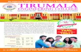 Tirumala Engineering College (TEC) · 2017-05-11 · Tirumala Engineering College (TEC) was established in the year 2001 by the Tirumala Medical Academy. TEC has been serving the