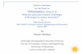 Informatics: What is it? What are particular research ...shekhar/talk/2008/informaticsJune0… · automated processes. Outline Scope of Informatics Concepts Informatics Information