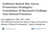 Evidence-based ACL Injury Prevention Strategies ......Health condition, disorder, disease: ACL tear Body function & structures impairment: Constant pain, noticeable effusion, a lack