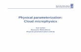Physical parameterization: Cloud microphysics · Clouds in the DWD models Grid-scale clouds (microphysics scheme) Parameterization of resolved clouds and precipitation. Cloud variables