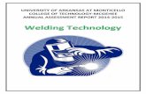UNIVERSITY OF ARKANSAS AT MONTICELLO COLLEGE OF …uam-web2.uamont.edu/pdfs/mcgehee/welding assessment 2014... · 2015-08-19 · Page 2 of 38 UAM College of Technology‐McGehee Welding