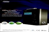 MIRACLE MAX - Chanson Water USA · MIRACLE MAX" WATER IONIZER Drink Pure Mineral Ionized Alkaline Water Everyday Drinking fresh Alkaline Ionized Water. with smallest water molecules
